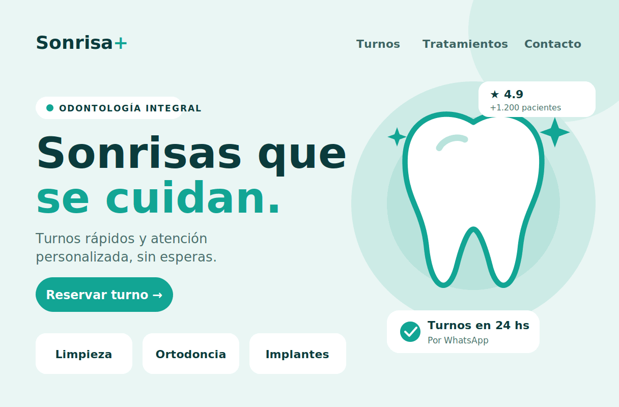 Demo de diseño web para una clínica odontológica