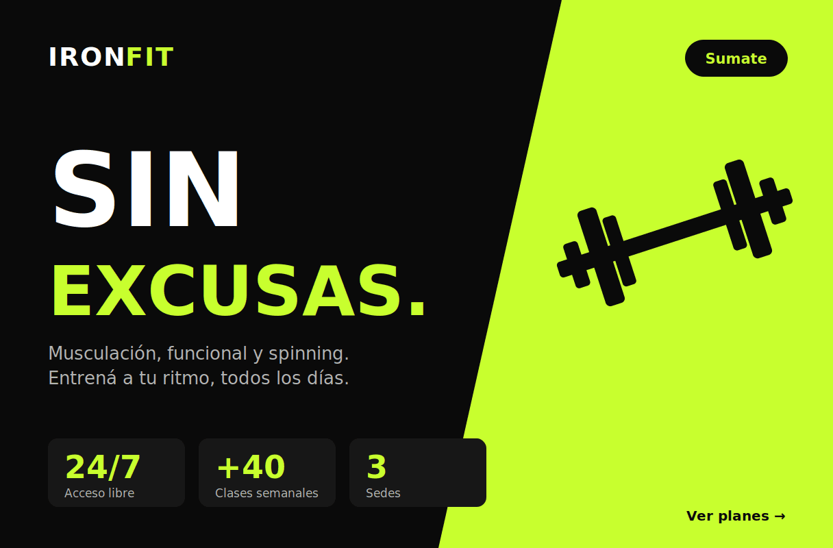 Demo de diseño web para un gimnasio